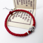 Комбоскини серебро красные с серебрянным крестом и серебрянными вставками