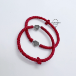 Комбоскини серебро красные в виде сердца двухсторонняя