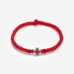 Комбоскини красные с красным крестом с чёрной обводкой и красными вставками