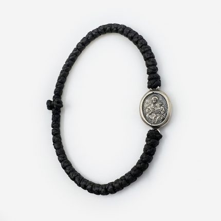 Комбоскини серебро чёрные Иверская Богородица в овале