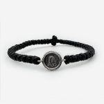 Комбоскини серебро чёрные Казанская Богородица в плетенном круге