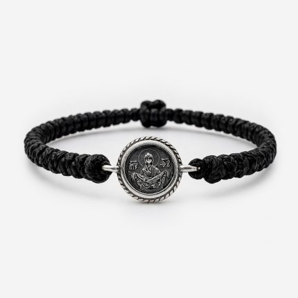 Комбоскини серебро чёрные Покров в плетенном круге