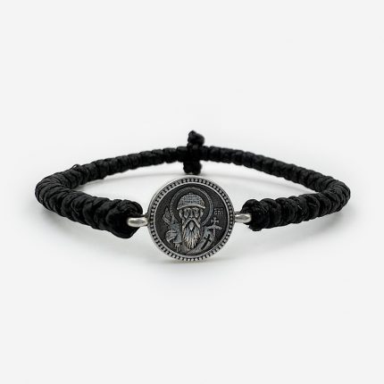 Комбоскини серебро чёрные Святитель Спиридон в круге с точками 2