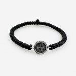 Комбоскини серебро чёрные крест в плетенном круге