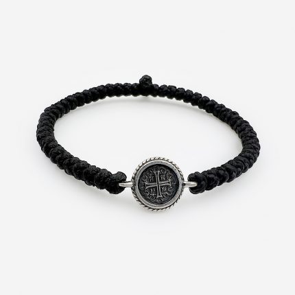 Комбоскини серебро чёрные крест в плетенном круге