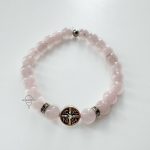 Православный браслет Розовый кварц