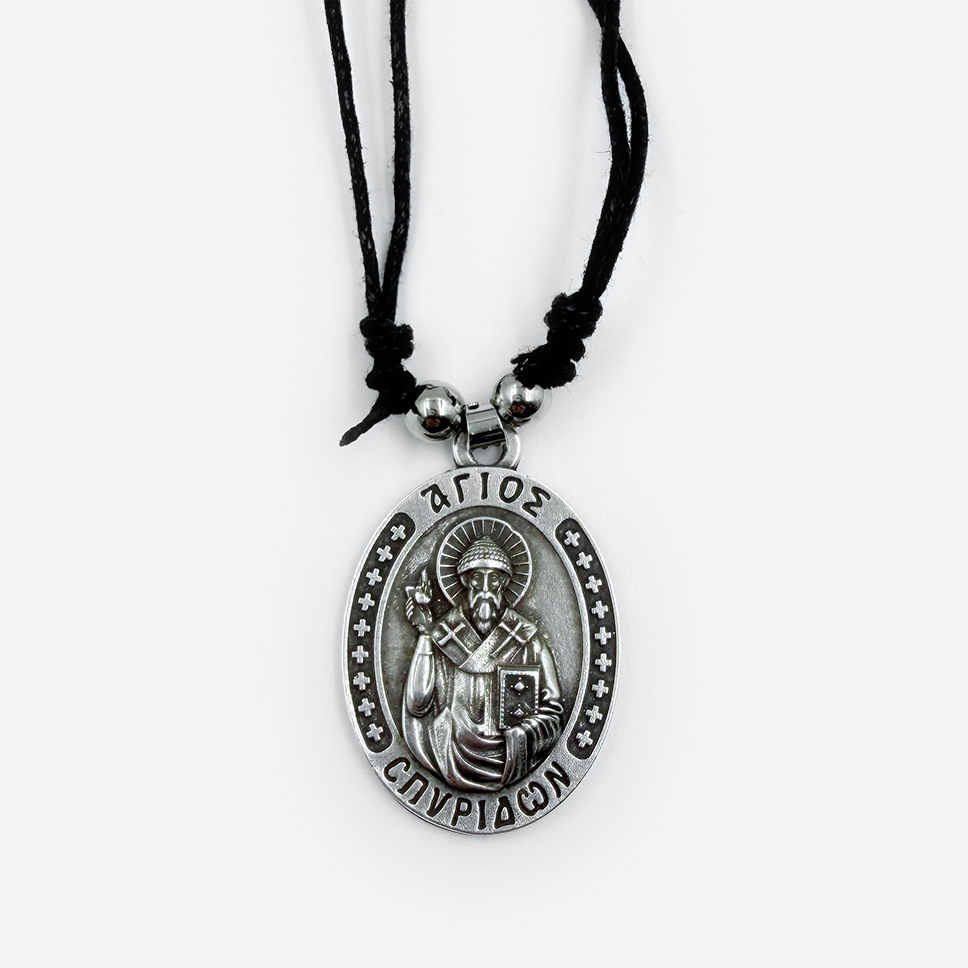 Подвеска-Святой-Спиридон-Тримифунтский-(круглый)3 Подвеска Святой Спиридон Тримифунтский (круглый) — изображение 1