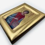 Икона ручной работы "Святой Пантелеймон". Поталь (позолота) наносится вручную — изображение 2