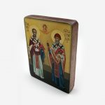 Икона «Святые Николай Чудотворец и Спиридон Тримифунтский» на дереве — изображение 2