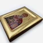 Икона ручной работы "Святой Спиридон Тримифунтский". Поталь (позолота) наносится вручную — изображение 2