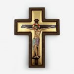 Икона ручной работы "Распятие Иисуса Христа". Поталь (позолота) наносится вручную