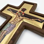 Икона ручной работы "Распятие Иисуса Христа". Поталь (позолота) наносится вручную — изображение 3