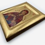 Икона ручной работы "Богородица Семистрельная". Поталь (позолота) наносится вручную — изображение 2