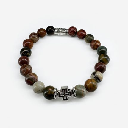 Браслет «Яшма коричнеая с зеленым»