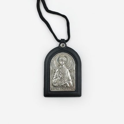 Подвеска автомобильная «Ангел Хранитель» из натуральной кожи с серебрением