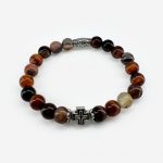 Браслет «Агат темно-коричневый»